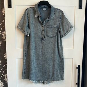 BiBi Washed Blue Denim Shirt Dress